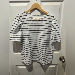 Loft nautical inspired white with navy stripe tee